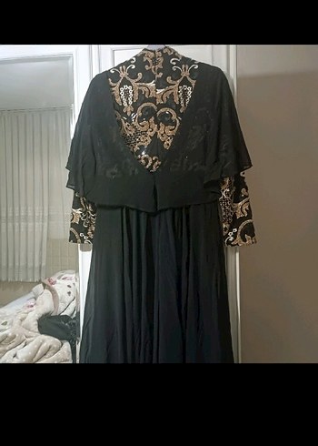 Diğer Siyah Uzun Kollu Gotik Abiye Elbise