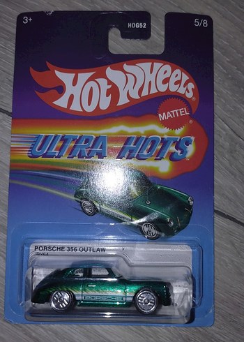 Parlak Yeşil Hot Wheels Porsche 356 Outlaw Oyuncak Araba