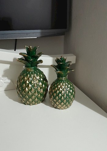 Parlak Yeşil Ananas Biblo Seti - Görsel 2