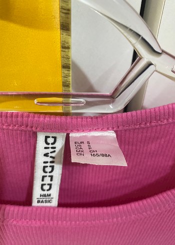 s Beden pembe Renk H&M Basic Crop