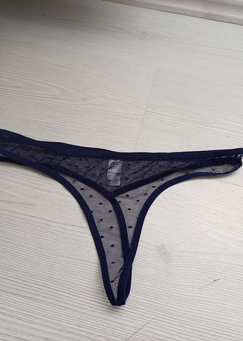 Lacivert Minimalist Tül Kadın Tanga