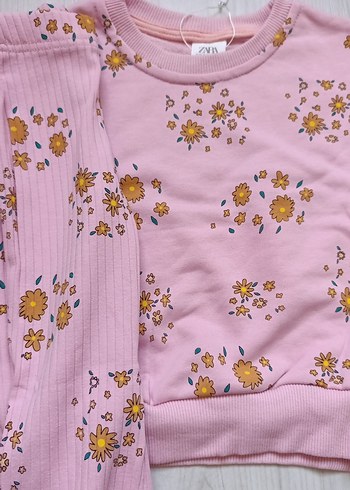 Kız Çocuk Pembe Baskılı Fermuarlı Sweatshirt - Görsel 2