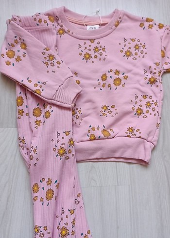 Kız Çocuk Pembe Baskılı Fermuarlı Sweatshirt - Görsel 3