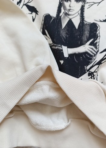 Bej kız çocuk Goth Sweatshirt, Uzun Kollu, Baskılı - Görsel 3