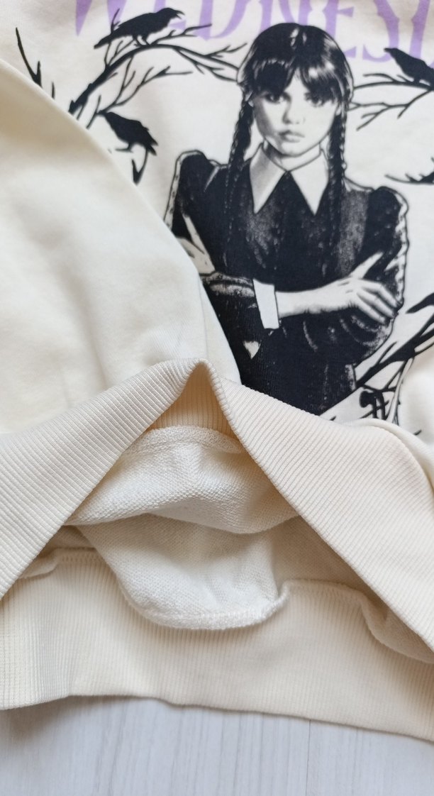 Bej kız çocuk Goth Sweatshirt, Uzun Kollu, Baskılı - Görsel 3