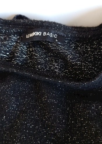 Parlak Gri Simli Kadın Kumaş kazak - Görsel 2