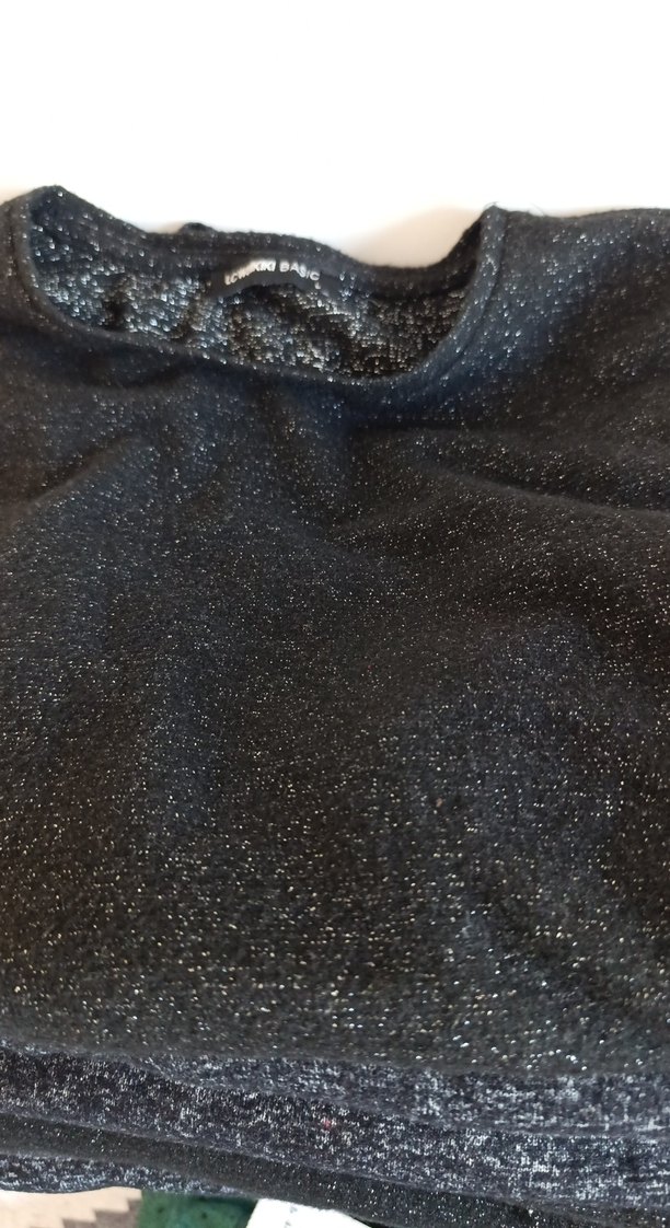 Parlak Gri Simli Kadın Kumaş kazak - Görsel 3