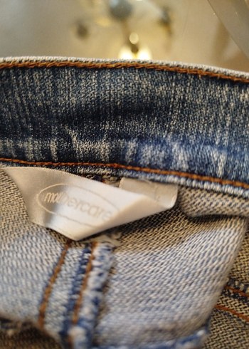 Tokalı Geniş Kesim Hamile Kot Pantolon - Görsel 3