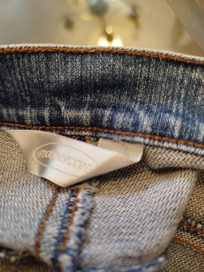 Tokalı Geniş Kesim Hamile Kot Pantolon - Görsel 3