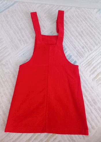 Kırmızı Kadın Kısa Salopet Elbise - Görsel 4