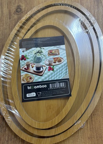 Beden biBamboo Oval Kesme ve Servis Tahtası Seti