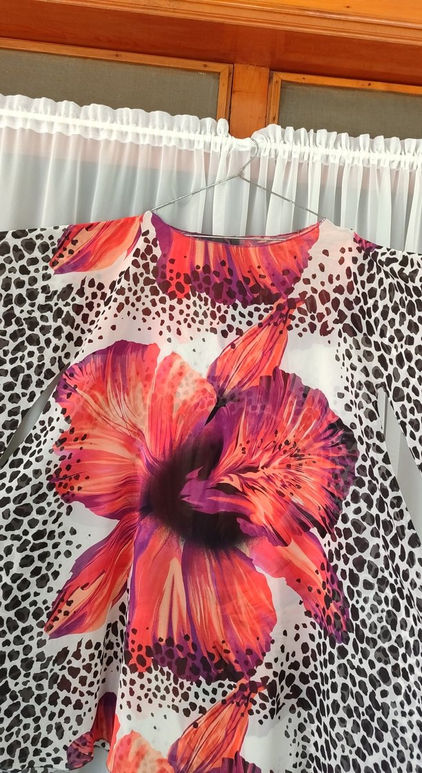 Renkli Desenli Uzun Hamile Tunik - Görsel 2