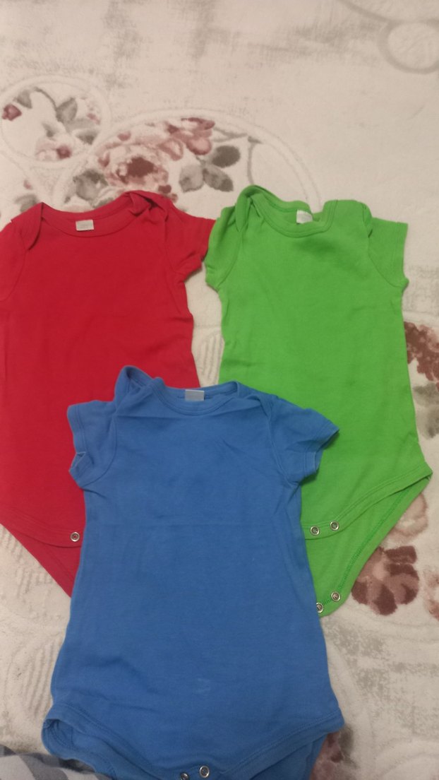 Renkli Pamuklu Bebek Kolsuz Body 3'lü - Görsel 2