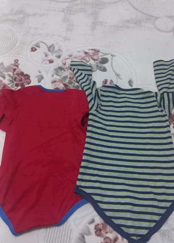 Uzun Kollu Renkli Bebek Body, Mavi Canavar Baskılı - Görsel 2