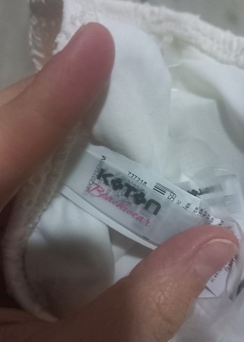 Beyaz Dantel Detaylı Bohem Kadın Mayo - Görsel 3