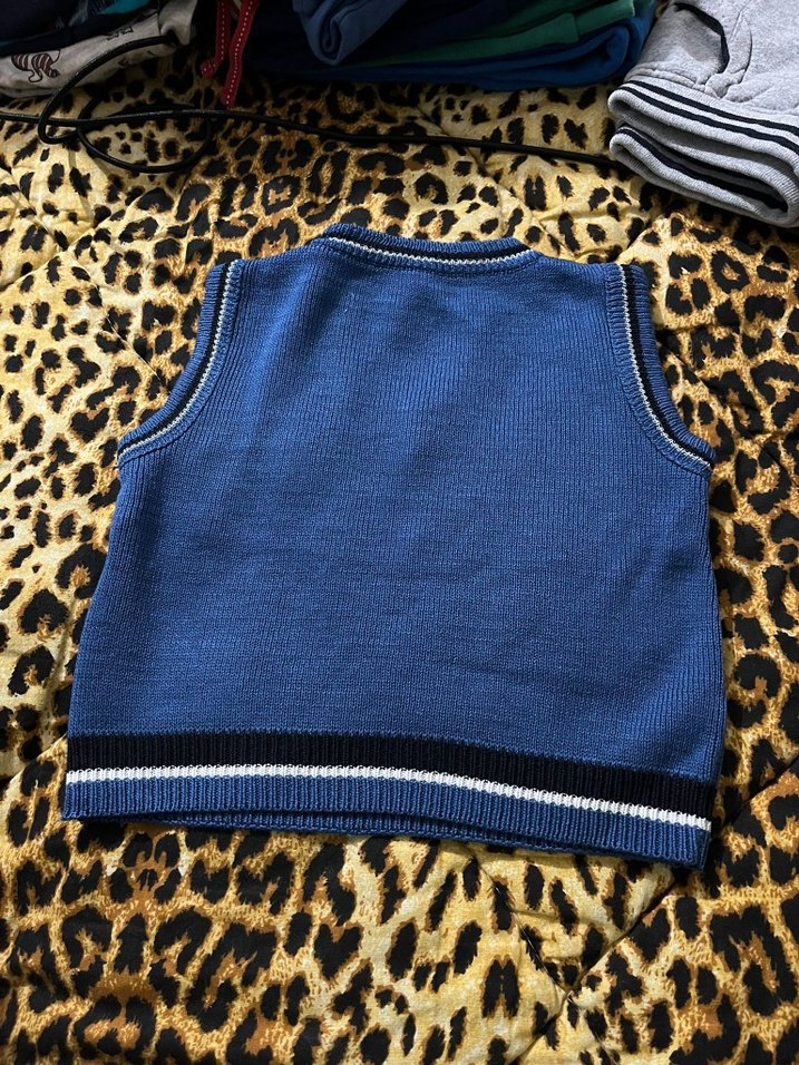 Lacivert V Yaka Örme Kadın Süveter - Görsel 2