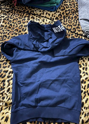 Erkek Kapüşonlu Lacivert Fermuarlı Sweatshirt - Görsel 2