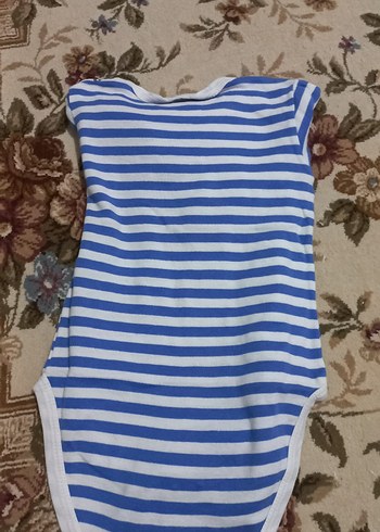 Mavi Çizgili Uzun Kollu Bebek Body - Görsel 2