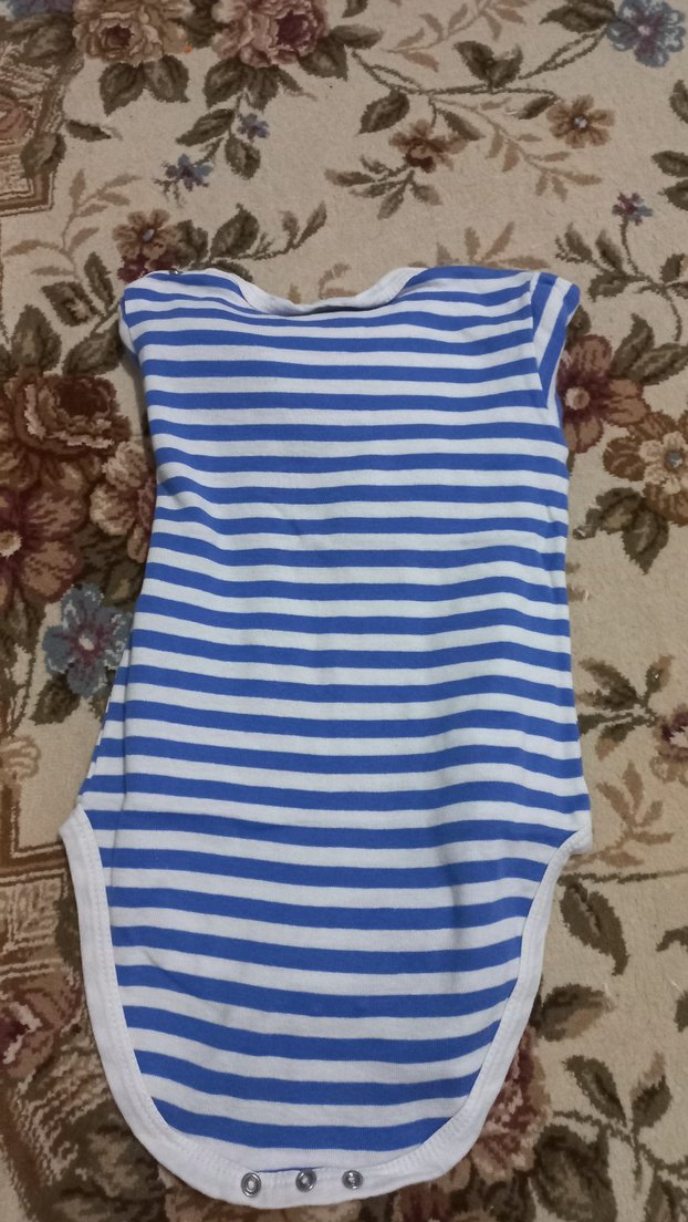 Mavi Çizgili Uzun Kollu Bebek Body - Görsel 2