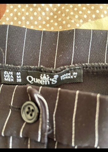 Kadın Siyah Çizgili Pilili Kumaş Pantolon - Görsel 3