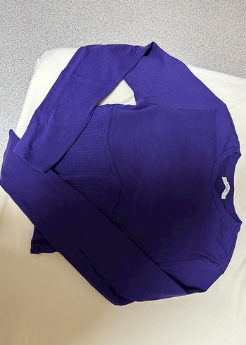 Mor Kadın Uzun Kollu Basic Sweatshirt - Görsel 2