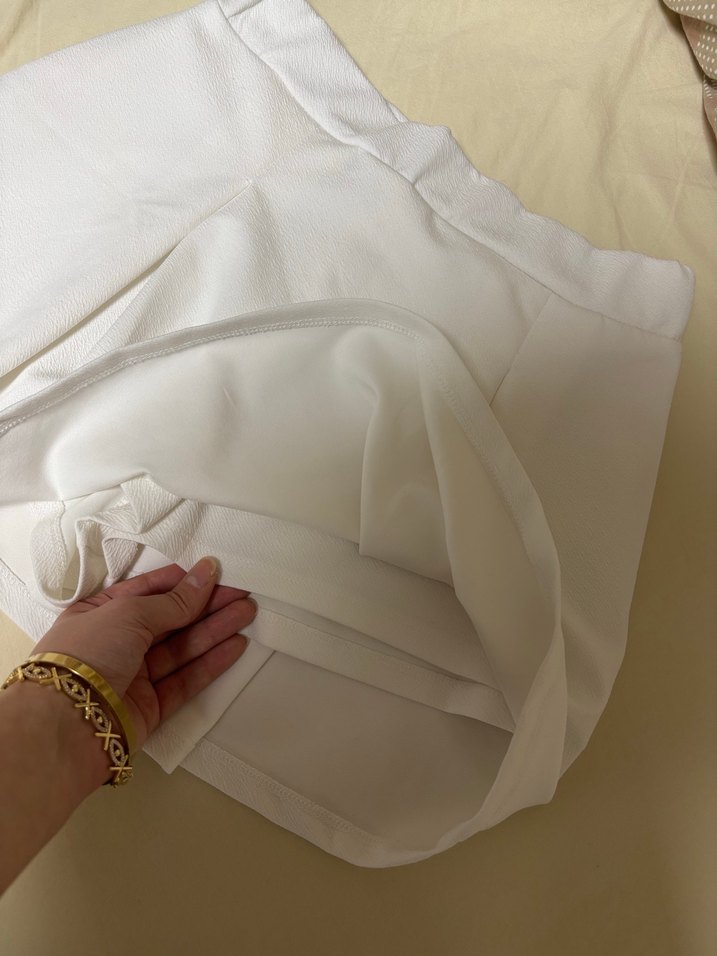 Beyaz Pilili Midi Kadın Etek - Görsel 4