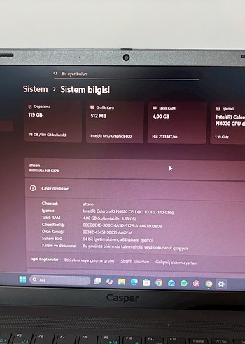 Casper Nirvana NB C370 Laptop - Görsel 8