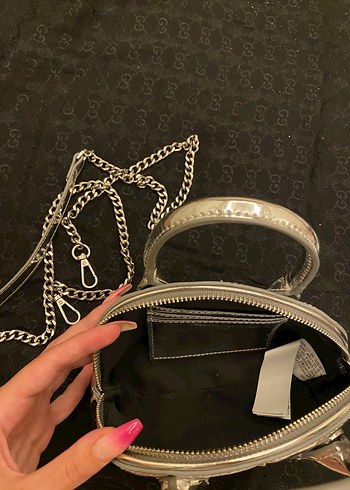 Zara zara silver yılan derisi desenli çanta