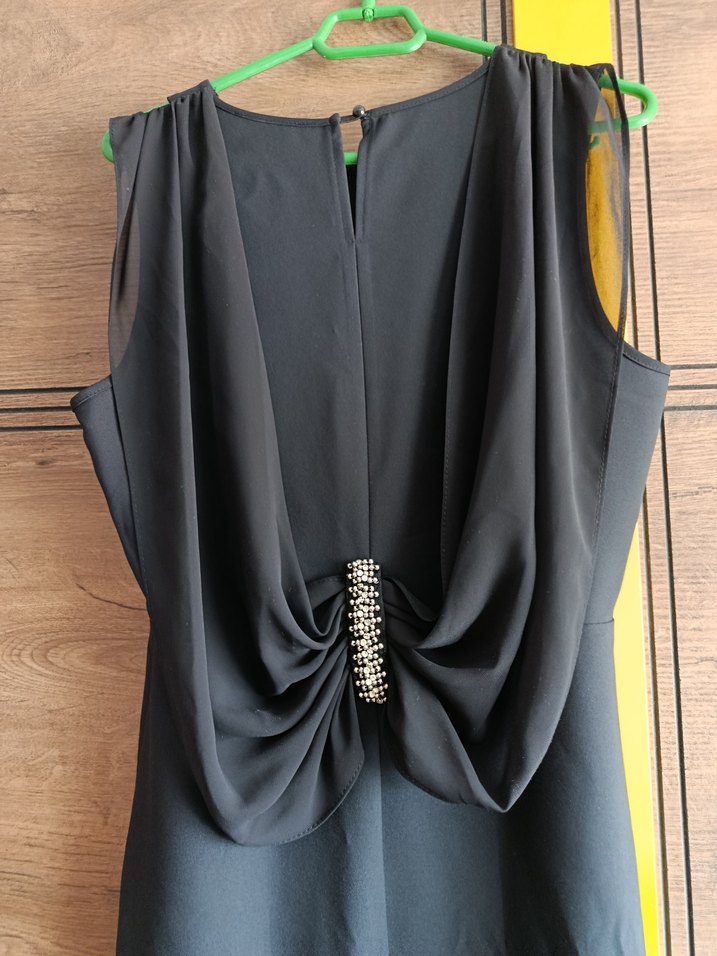 Kadın kısa  Kollu Drapeli Elbise - Görsel 3