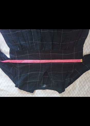 Siyah Ekoseli V Yaka Midi Elbise - Görsel 3