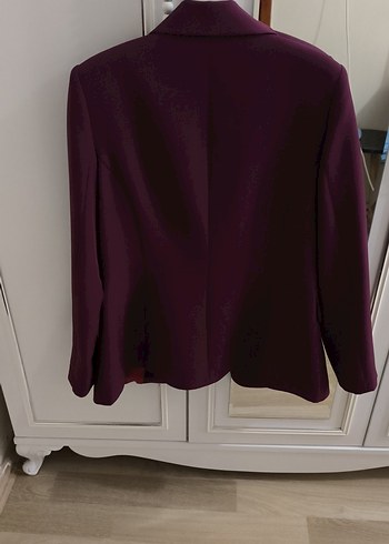 m Beden Bordo Düğmeli Kadın Blazer Ceket