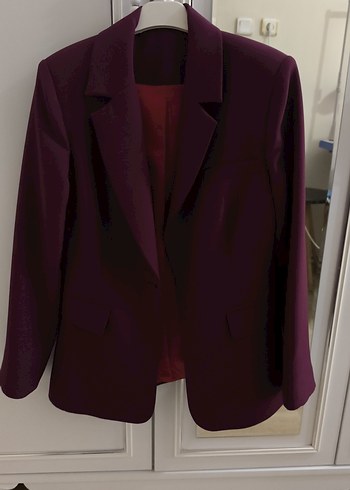 Bershka Bordo Düğmeli Kadın Blazer Ceket