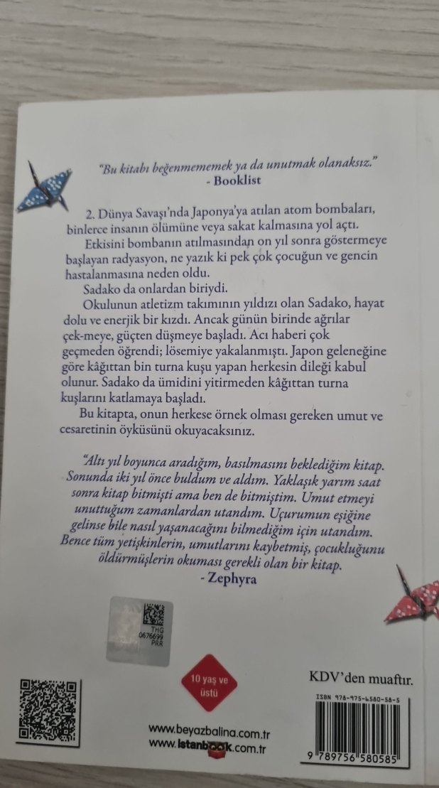 Sadako ve Kağıttan Bin Turna Kuşu - Eleanor Coerr - Görsel 2