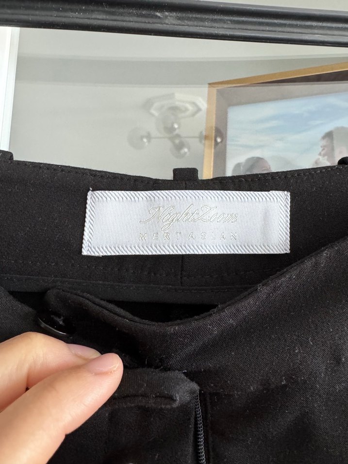 Adil Işık Siyah Düğmeli Kadın Blazer pantolon takım - Görsel 5