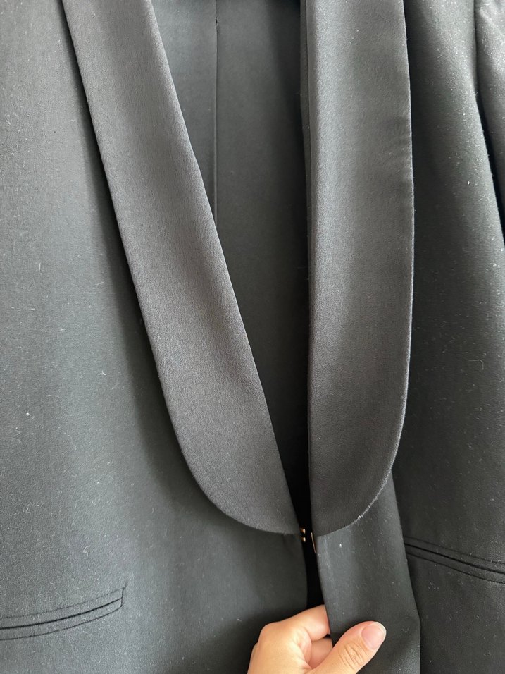 Adil Işık Siyah Düğmeli Kadın Blazer pantolon takım - Görsel 2