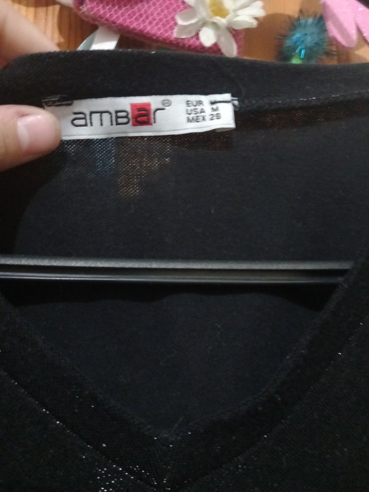 Siyah V Yaka tişört - Görsel 5