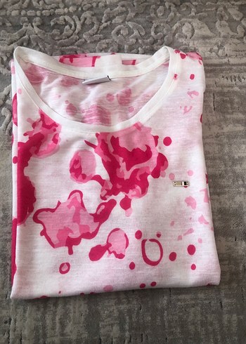 U.S Polo Assn. Renkli Desenli Pembe Tişört