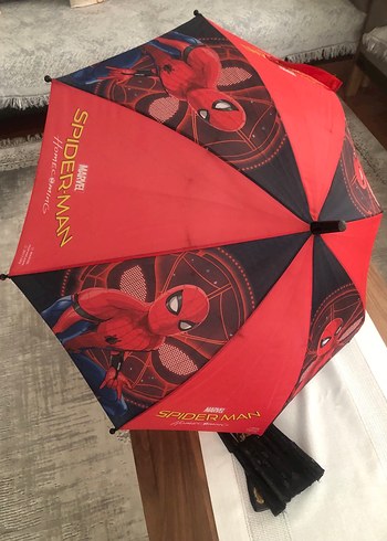 Örümcek Adam Desenli Kırmızı Şemsiye Lisanslı - Görsel 2