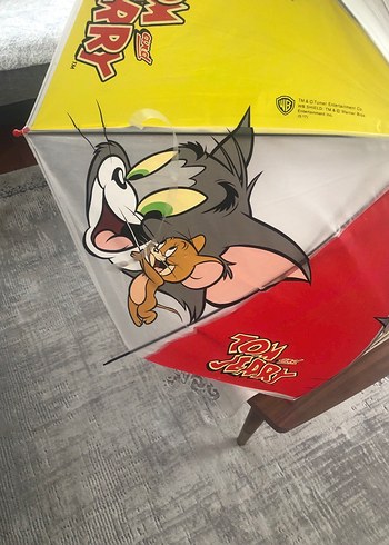  Beden Renkli Tom ve Jerry Desenli Çocuk Şemsiye