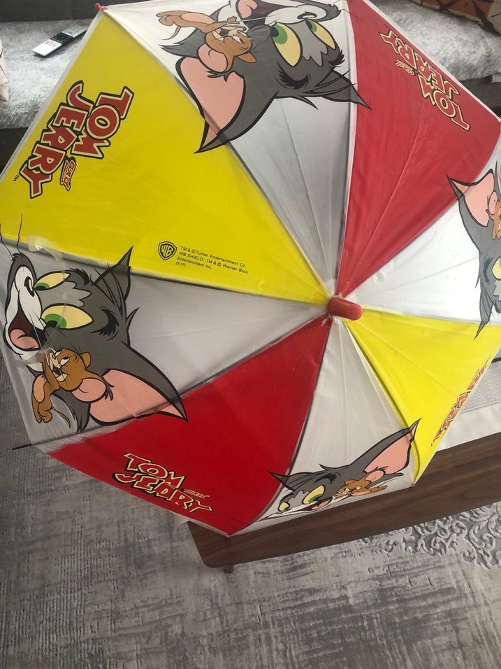 Renkli Tom ve Jerry Desenli Çocuk  Şemsiye - Görsel 2