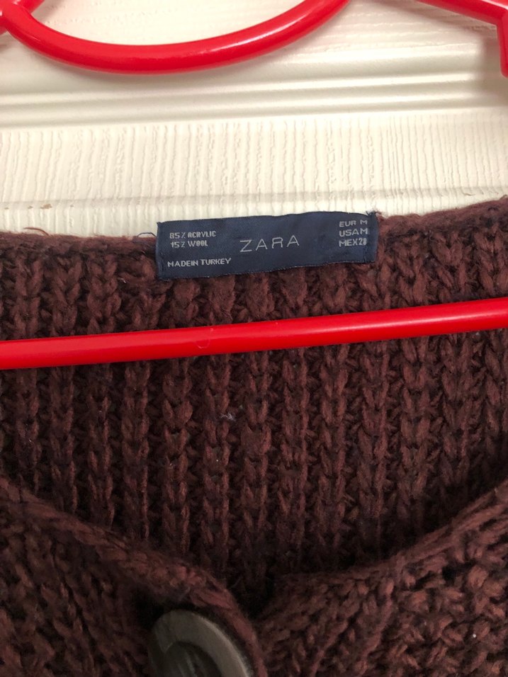 Bordo Örgü Kadın Hırka - Görsel 3