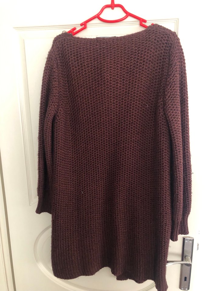 Bordo Örgü Kadın Hırka - Görsel 2