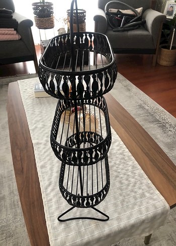 Siyah Metal Çok Katmanlı Sepet - Görsel 2