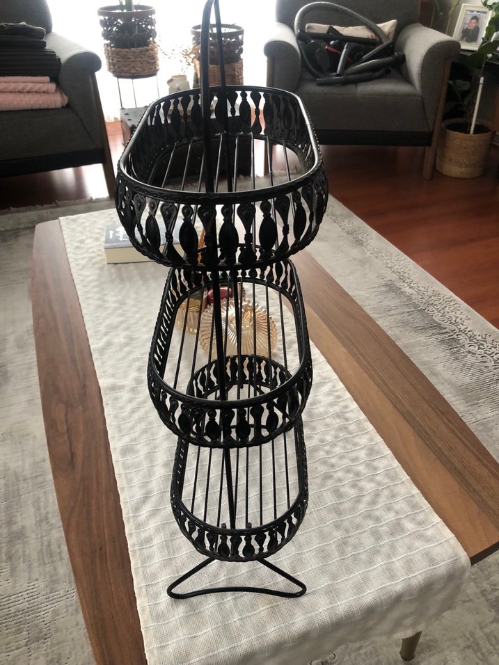 Siyah Metal Çok Katmanlı Sepet - Görsel 2