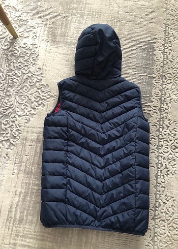 Koyu Mavi Kapüşonlu Erkek Çocuk  Yelek - Görsel 2