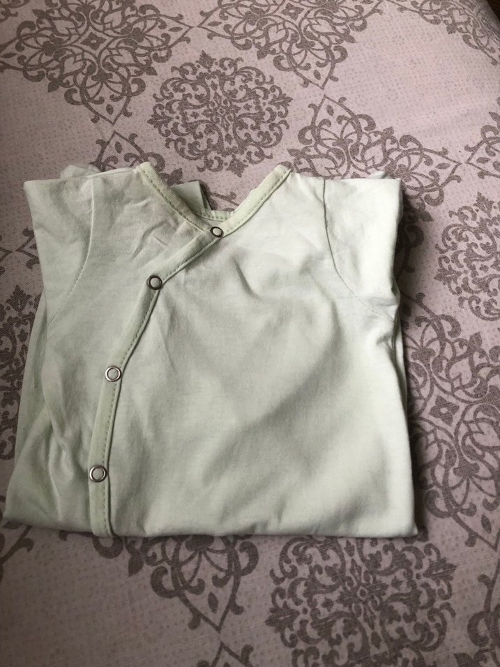 Beyaz Bebek Tulumu, Uzun Kollu, Düğmeli - Görsel 2