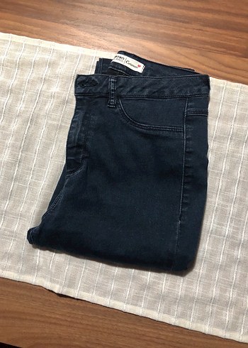 Kadın Mavi Midi Boy Dar Kesim Denim Pantolon - Görsel 2