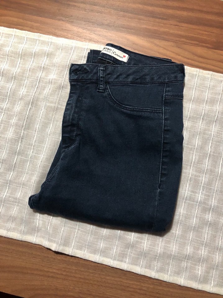 Kadın Mavi Midi Boy Dar Kesim Denim Pantolon - Görsel 2
