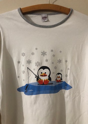 Gri Detaylı Beyaz Hamile Uzun Kollu Tişört - Görsel 2