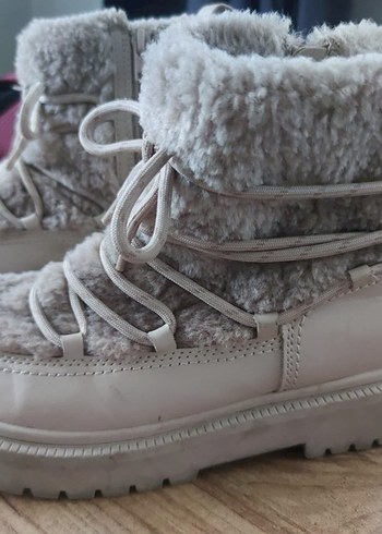 Zara Bej Kürklü Kadın Dolgu Topuk Bot - Görsel 2